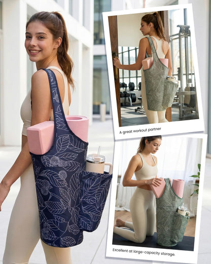 Yoga Mat Bag for Women with 40oz Water Bottle Pocket, Pilates Bag