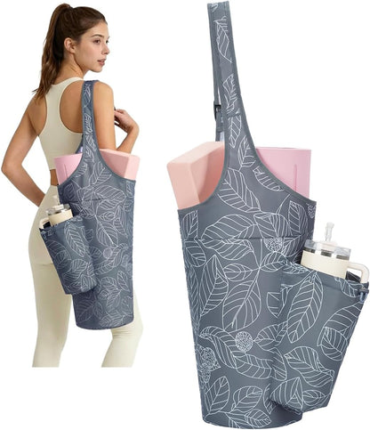 Yoga Mat Bag for Women with 40oz Water Bottle Pocket, Pilates Bag
