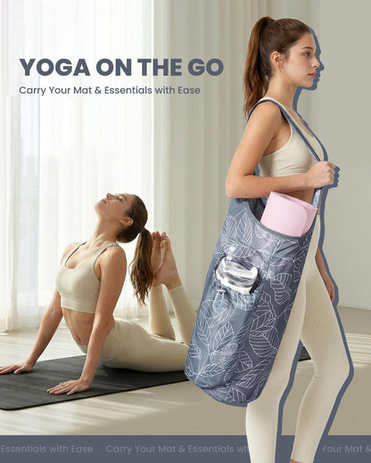 Yoga Mat Bag for Women with 40oz Water Bottle Pocket, Pilates Bag