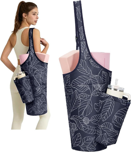 Yoga Mat Bag for Women with 40oz Water Bottle Pocket, Pilates Bag