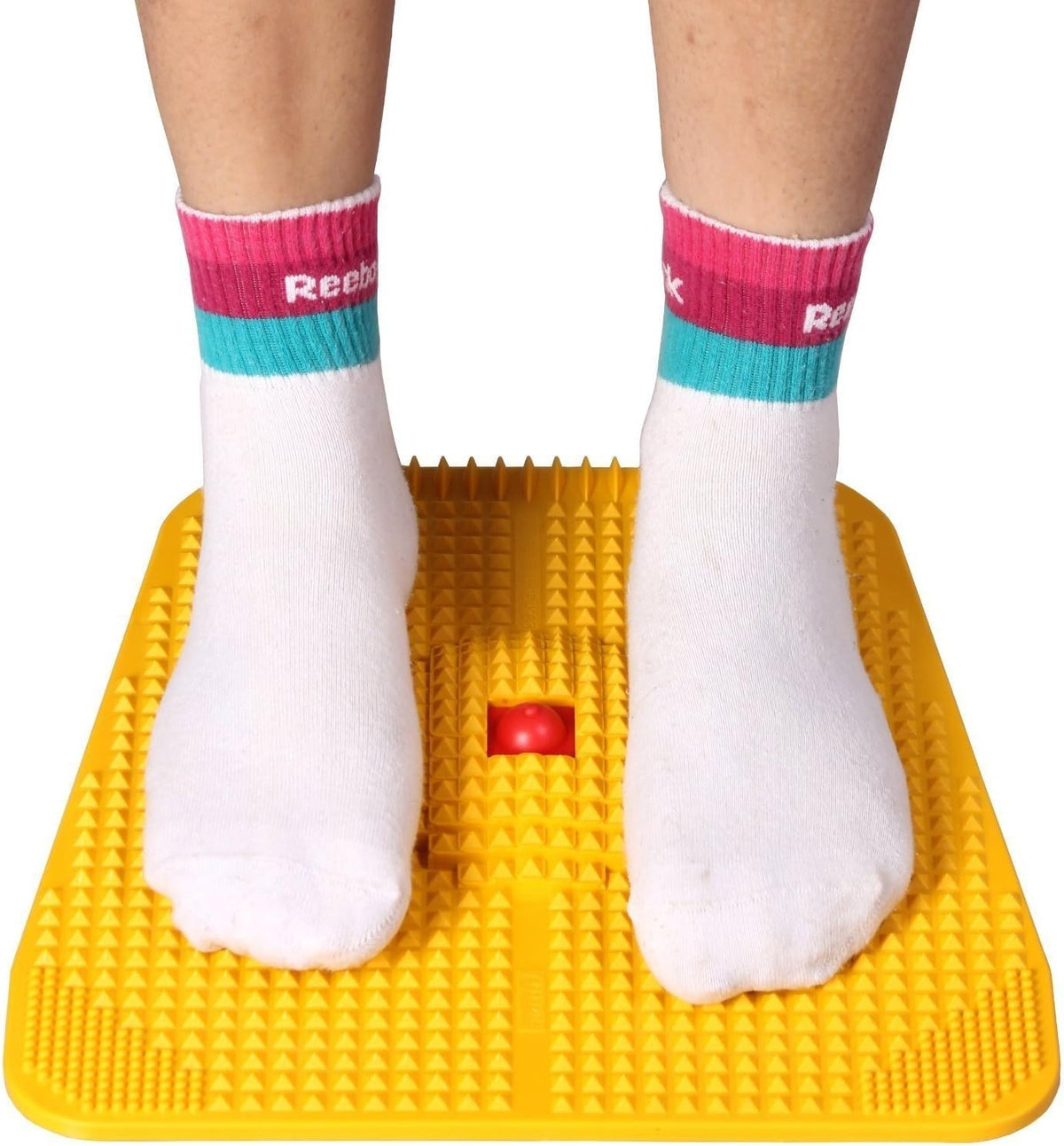ACi Acupressure Reflexology Magnetic Pyramidal Therapy Power Pain Relief Energy Foot Health Mat Set Of 1 + Sujok Rings Set Of 5 L X W X H – 30 X 30 X 7 Cm Yellow Mat