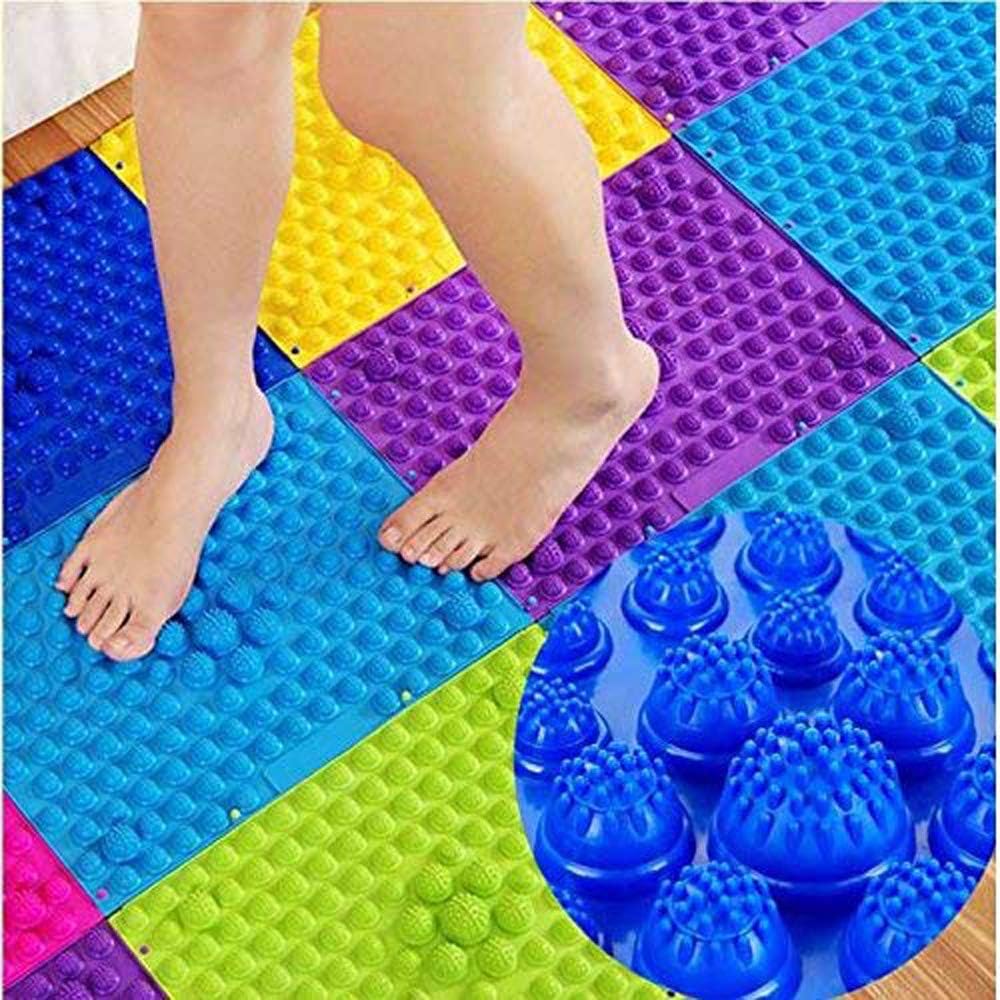 Foot Massage Mat Massage Pad Acupressure Mat Bathroom Mat Yoga Mat Outdoor Game 2 PCS (Blue)
