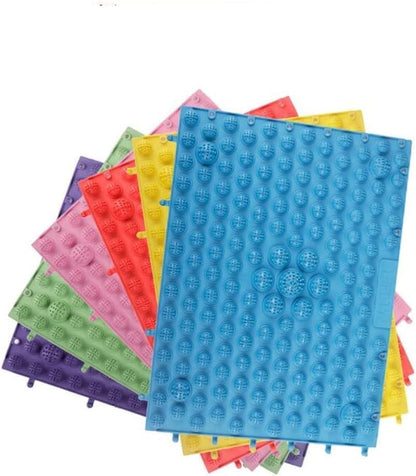 Foot Massage Mat Massage Pad Acupressure Mat Bathroom Mat Yoga Mat Outdoor Game 2 PCS (Blue)