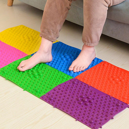 Foot Massage Mat Massage Pad Acupressure Mat Bathroom Mat Yoga Mat Outdoor Game 2 PCS (Blue)