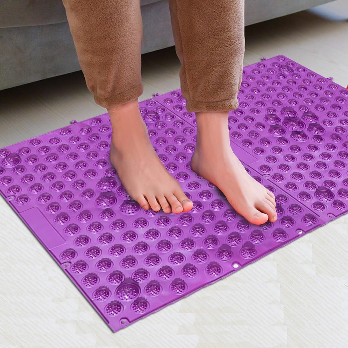 Foot Massage Mat Massage Pad Acupressure Mat Bathroom Mat Yoga Mat Outdoor Game 2 PCS (Blue)