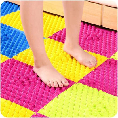 Foot Massage Mat Massage Pad Acupressure Mat Bathroom Mat Yoga Mat Outdoor Game 2 PCS (Blue)