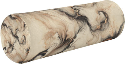 Champagne Gold Marble Neck Roll Pillow - Soft Memory Foam Neck Round Pillow Cylinder Bolster Pillow for Sleeping, Round Neck Support for Bed, Legs, Back and Yoga, 17" X 5.5"