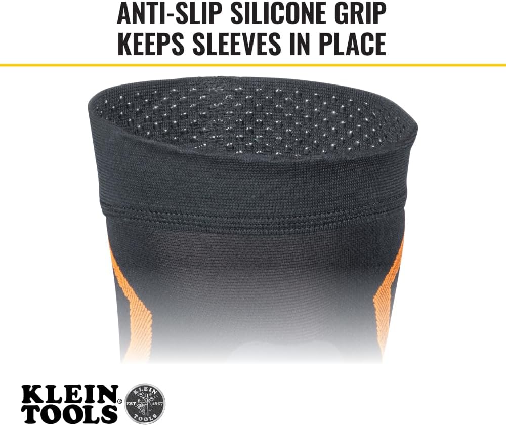 60622 Knee Pad Compression Sleeve, Knee Support for Construction, Workers and Athletes, Black, S/M