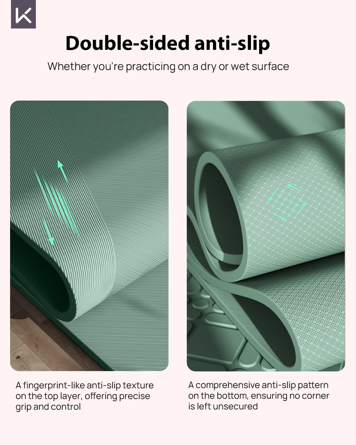 Extra Wide Yoga Mat, 7mm Thick 72" x 32" Exercise Mat