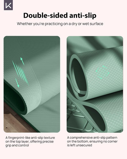 Extra Wide Yoga Mat, 7mm Thick 72" x 32" Exercise Mat