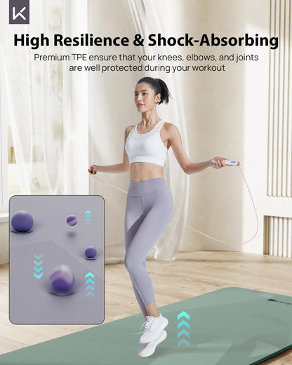 Extra Wide Yoga Mat, 7mm Thick 72" x 32" Exercise Mat