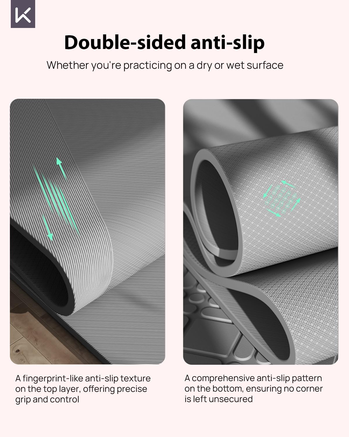 Extra Wide Yoga Mat, 7mm Thick 72" x 32" Exercise Mat