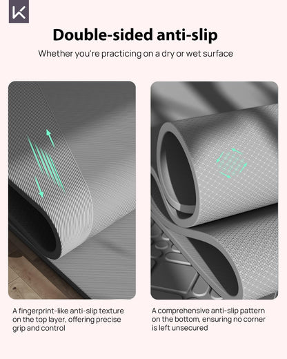 Extra Wide Yoga Mat, 7mm Thick 72" x 32" Exercise Mat