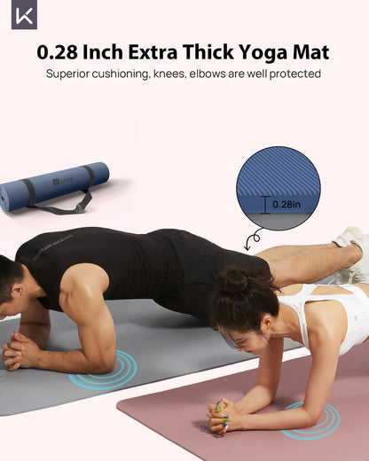 Extra Wide Yoga Mat, 7mm Thick 72" x 32" Exercise Mat