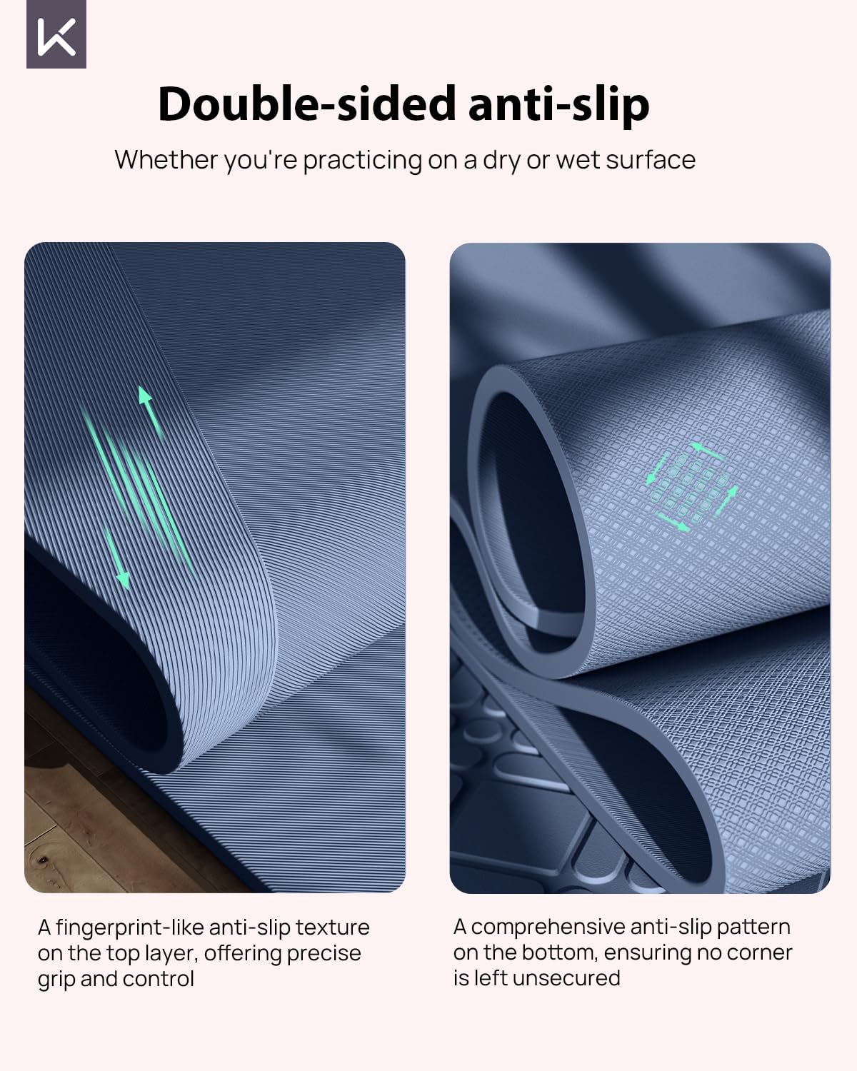Extra Wide Yoga Mat, 7mm Thick 72" x 32" Exercise Mat