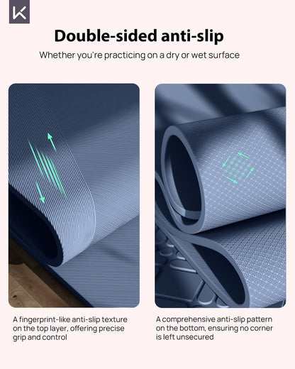 Extra Wide Yoga Mat, 7mm Thick 72" x 32" Exercise Mat
