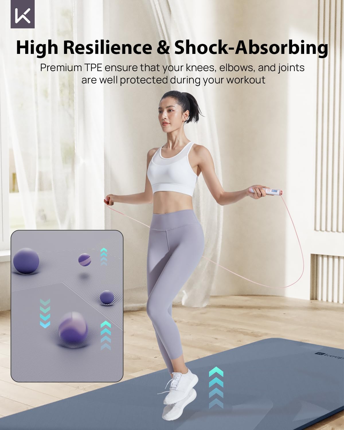 Extra Wide Yoga Mat, 7mm Thick 72" x 32" Exercise Mat