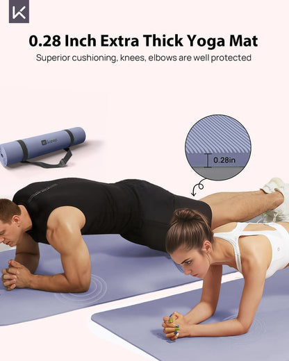 Extra Wide Yoga Mat, 7mm Thick 72" x 32" Exercise Mat