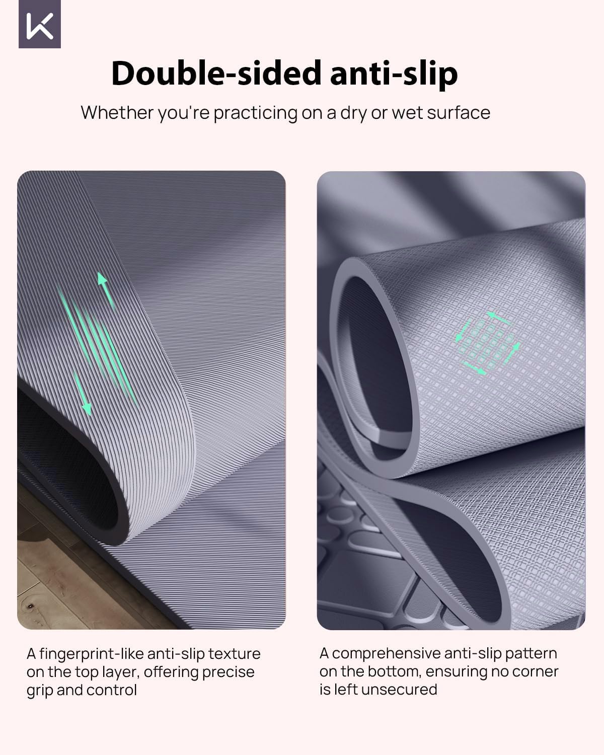 Extra Wide Yoga Mat, 7mm Thick 72" x 32" Exercise Mat