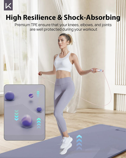Extra Wide Yoga Mat, 7mm Thick 72" x 32" Exercise Mat