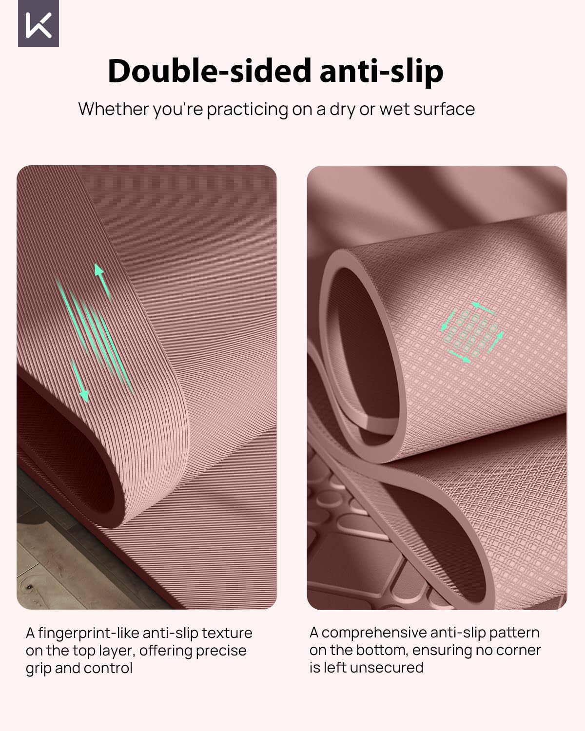 Extra Wide Yoga Mat, 7mm Thick 72" x 32" Exercise Mat