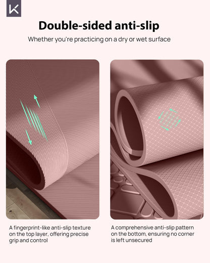 Extra Wide Yoga Mat, 7mm Thick 72" x 32" Exercise Mat