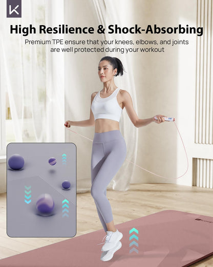 Extra Wide Yoga Mat, 7mm Thick 72" x 32" Exercise Mat