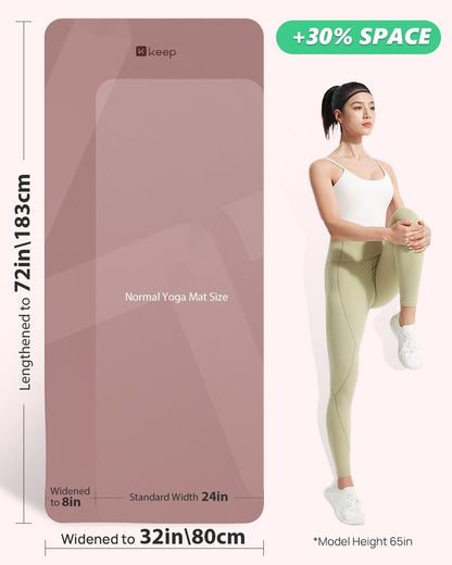 Extra Wide Yoga Mat, 7mm Thick 72" x 32" Exercise Mat