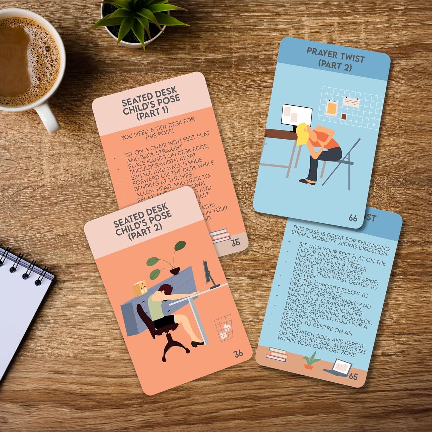Yoga at Your Desk | Desk Yoga | Wellness Card Pack | Chair Yoga