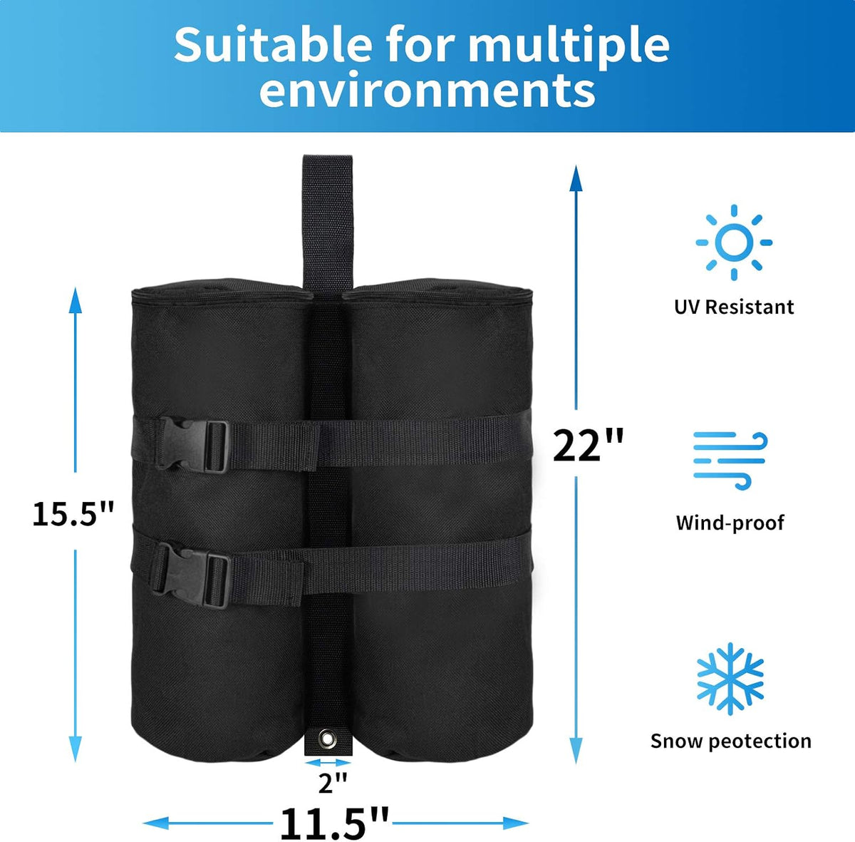 Canopy Weights Sandbags Set of 4,Capacity 140LBS（Without Filler）