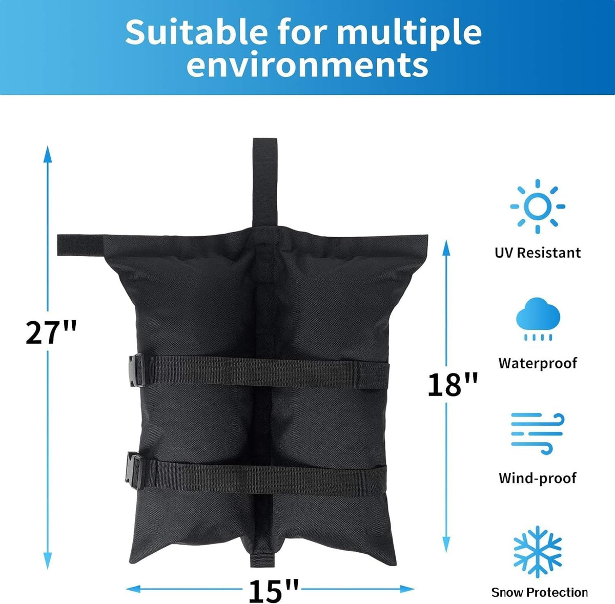 Canopy Weights Sandbags Set of 4,Capacity 140LBS（Without Filler）