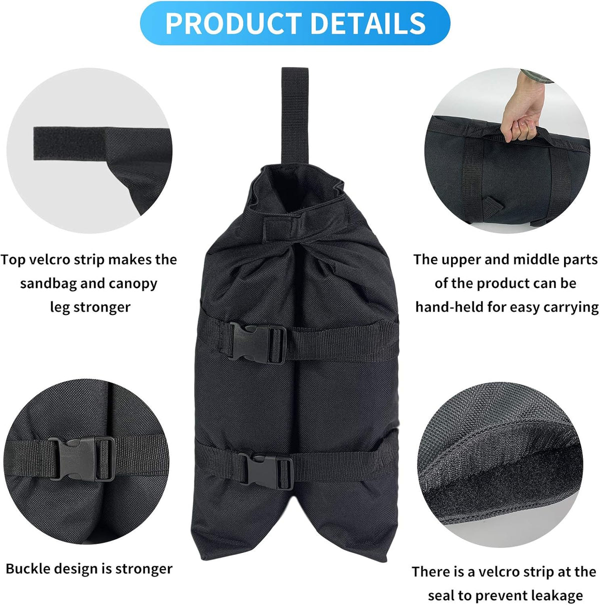 Canopy Weights Sandbags Set of 4,Capacity 140LBS（Without Filler）