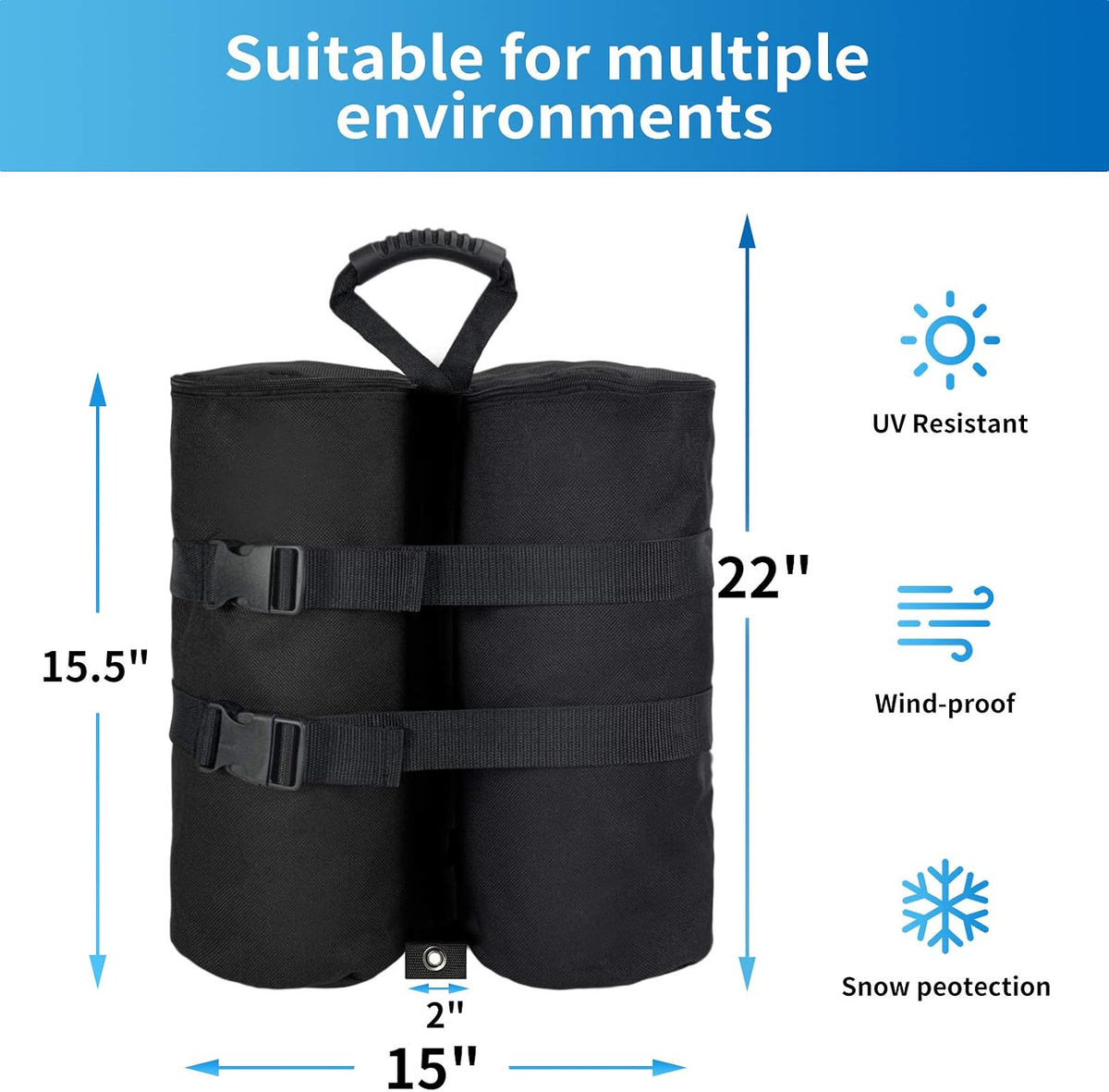 Canopy Weights Sandbags Set of 4,Capacity 140LBS（Without Filler）
