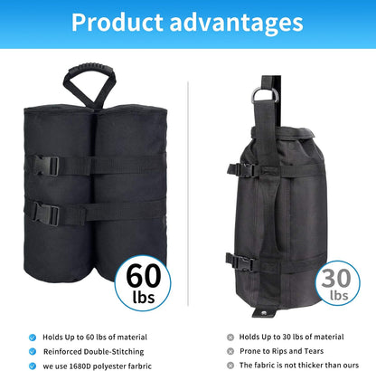 Canopy Weights Sandbags Set of 4,Capacity 140LBS（Without Filler）