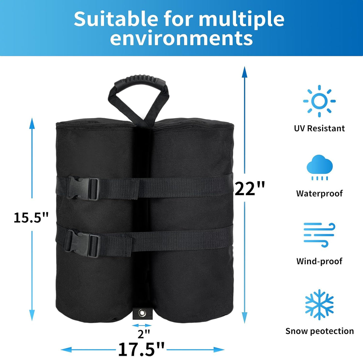 Canopy Weights Sandbags Set of 4,Capacity 140LBS（Without Filler）