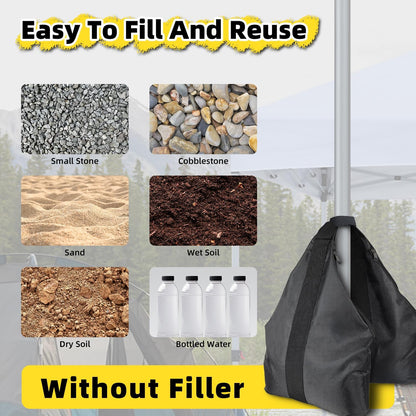 Canopy Weights Sandbags Set of 4,Capacity 140LBS（Without Filler）