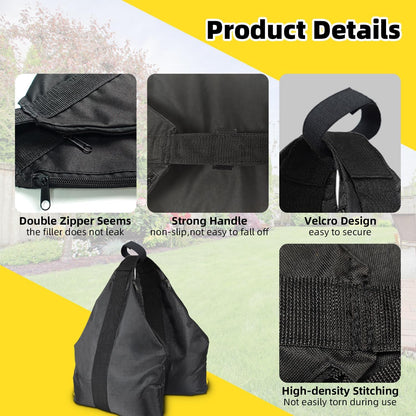 Canopy Weights Sandbags Set of 4,Capacity 140LBS（Without Filler）