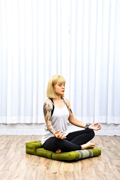 Foldable Floor Mattress – 2 in 1 Floor Meditation Mat for Yoga and Relaxation, Seating Futon with Kapok