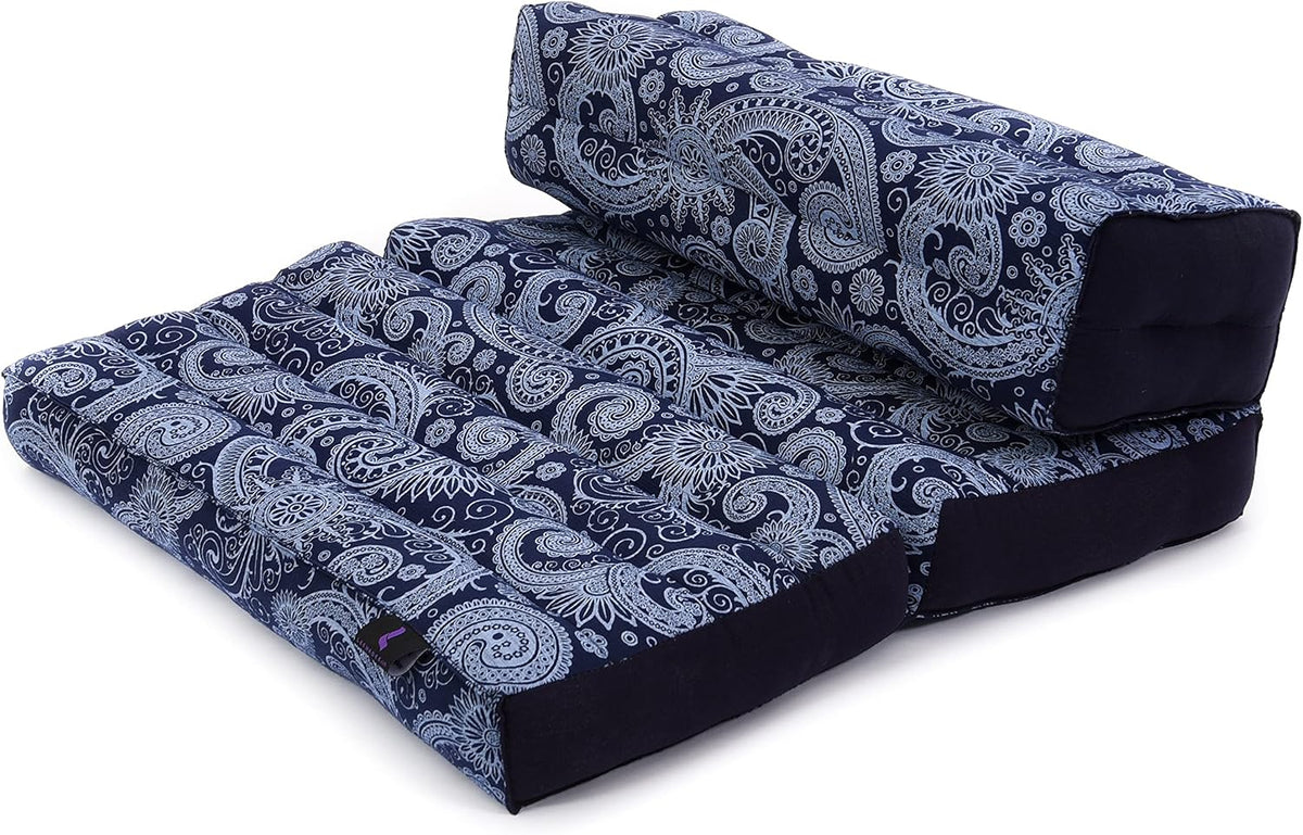 Foldable Floor Mattress – 2 in 1 Floor Meditation Mat for Yoga and Relaxation, Seating Futon with Kapok