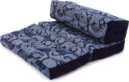 Foldable Floor Mattress – 2 in 1 Floor Meditation Mat for Yoga and Relaxation, Seating Futon with Kapok