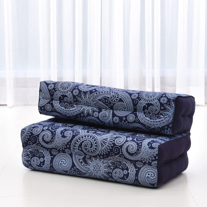 Foldable Floor Mattress – 2 in 1 Floor Meditation Mat for Yoga and Relaxation, Seating Futon with Kapok
