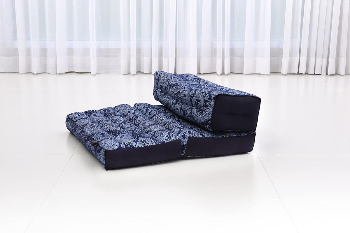 Foldable Floor Mattress – 2 in 1 Floor Meditation Mat for Yoga and Relaxation, Seating Futon with Kapok