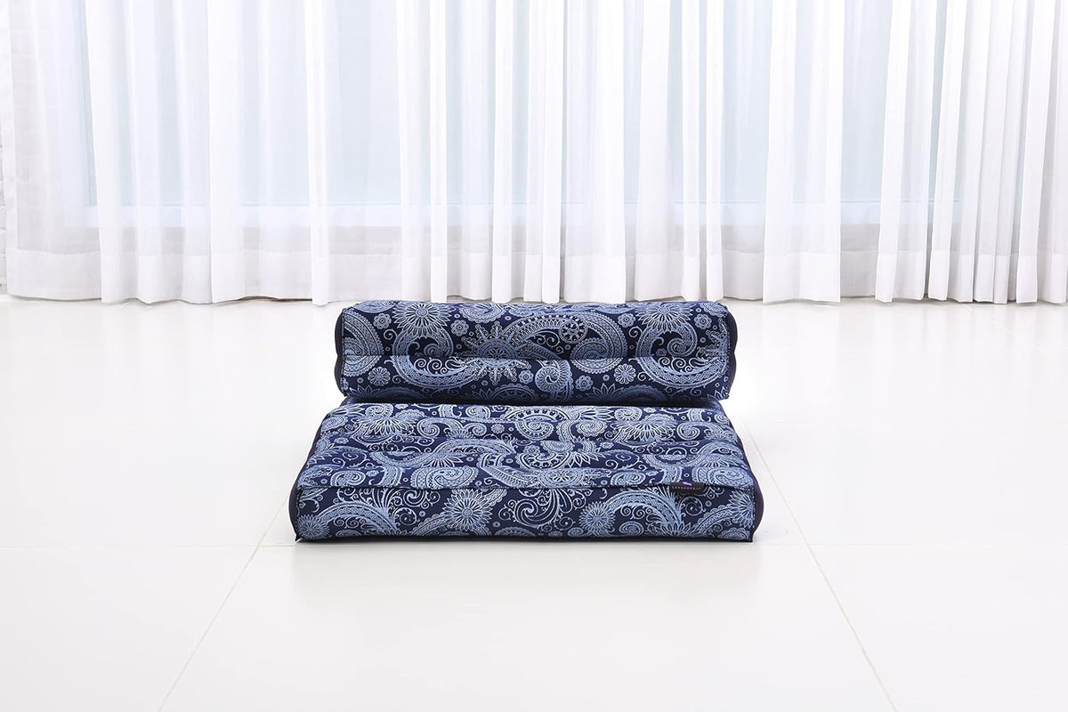 Foldable Floor Mattress – 2 in 1 Floor Meditation Mat for Yoga and Relaxation, Seating Futon with Kapok