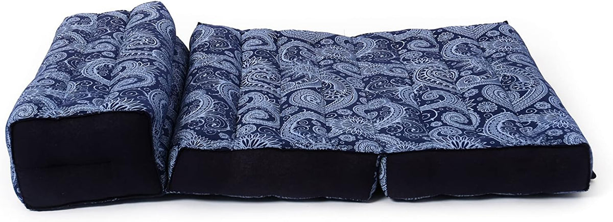 Foldable Floor Mattress – 2 in 1 Floor Meditation Mat for Yoga and Relaxation, Seating Futon with Kapok