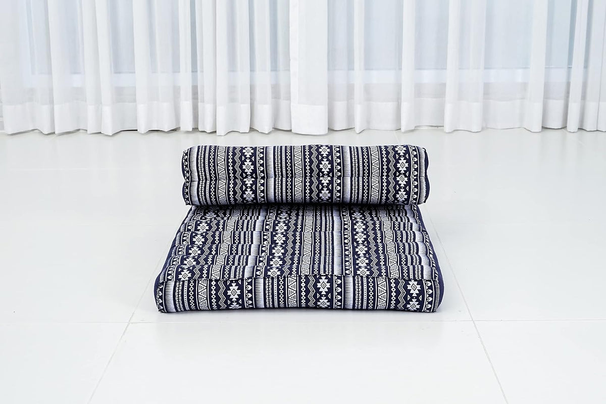 Foldable Floor Mattress – 2 in 1 Floor Meditation Mat for Yoga and Relaxation, Seating Futon with Kapok