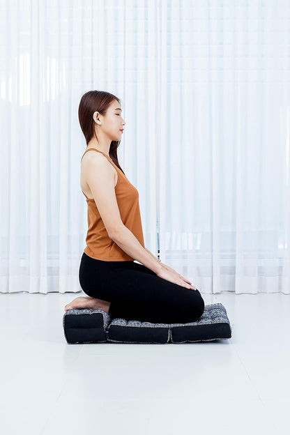 Foldable Floor Mattress – 2 in 1 Floor Meditation Mat for Yoga and Relaxation, Seating Futon with Kapok