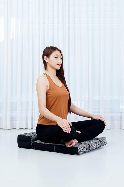 Foldable Floor Mattress – 2 in 1 Floor Meditation Mat for Yoga and Relaxation, Seating Futon with Kapok