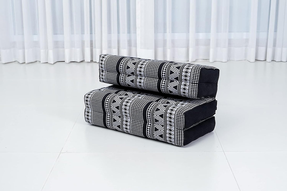 Foldable Floor Mattress – 2 in 1 Floor Meditation Mat for Yoga and Relaxation, Seating Futon with Kapok