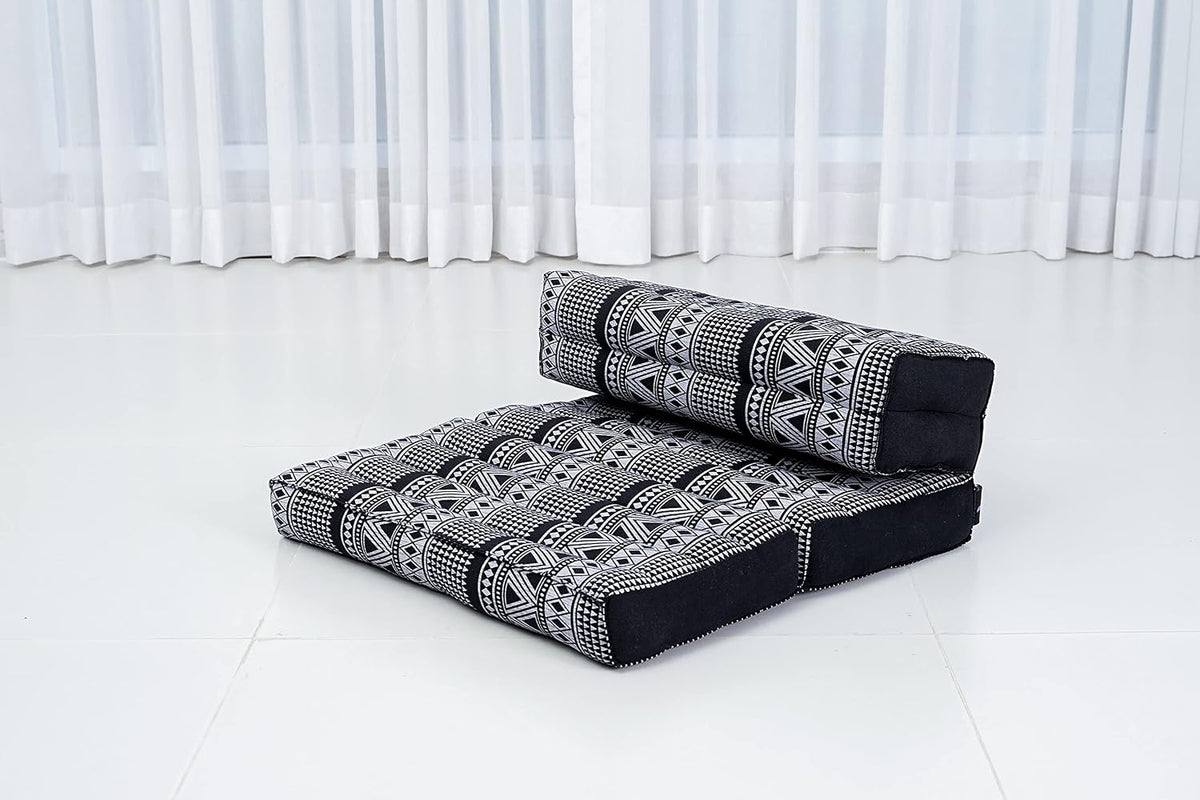 Foldable Floor Mattress – 2 in 1 Floor Meditation Mat for Yoga and Relaxation, Seating Futon with Kapok