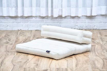 Foldable Floor Mattress – 2 in 1 Floor Meditation Mat for Yoga and Relaxation, Seating Futon with Kapok